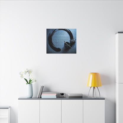 Winter Tea Ceremony Enso Canvas Art | Peaceful Decor