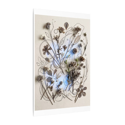 Dried Flowers Minimal Line Canvas Art | Elegant Japandi Art