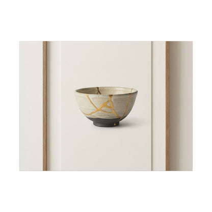 Kintsugi Charcoal Canvas Art