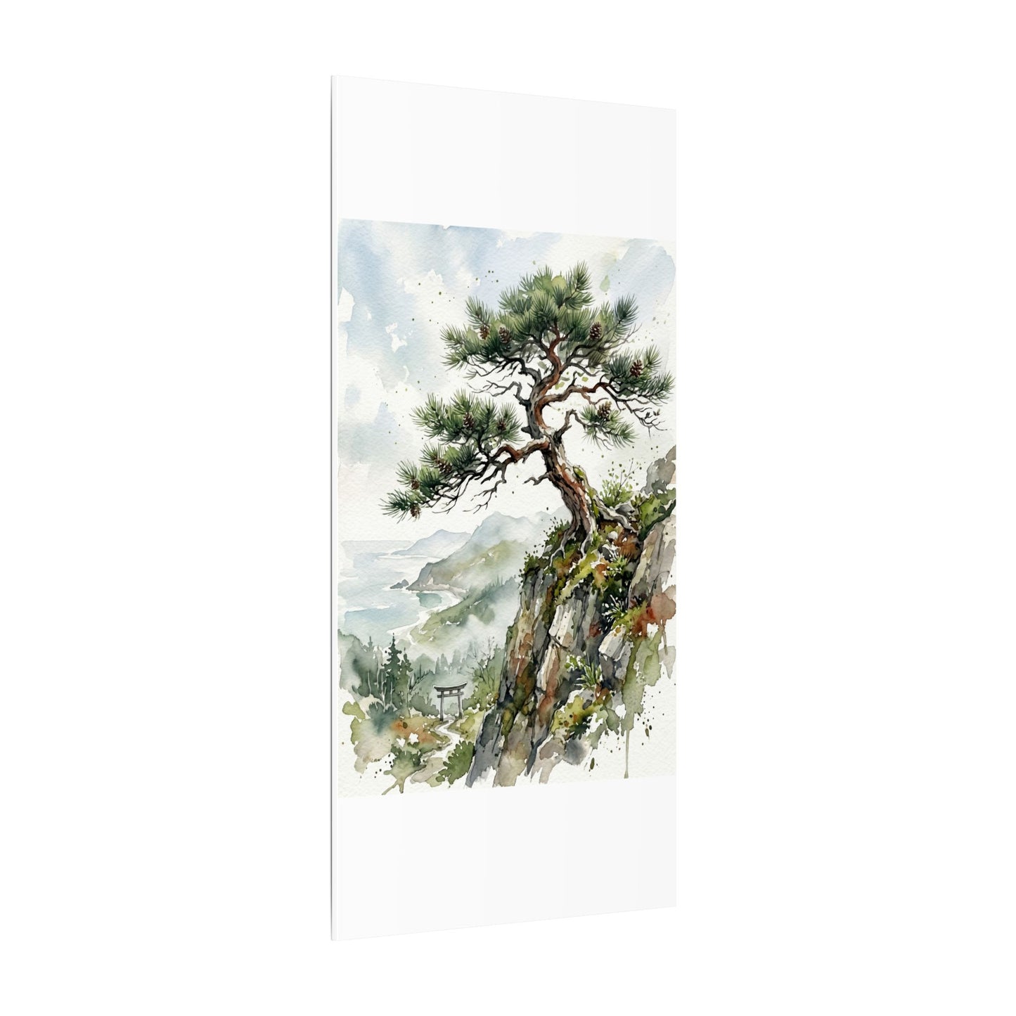 Pine Tree Spring Canvas Art | Japandi Neutral Design