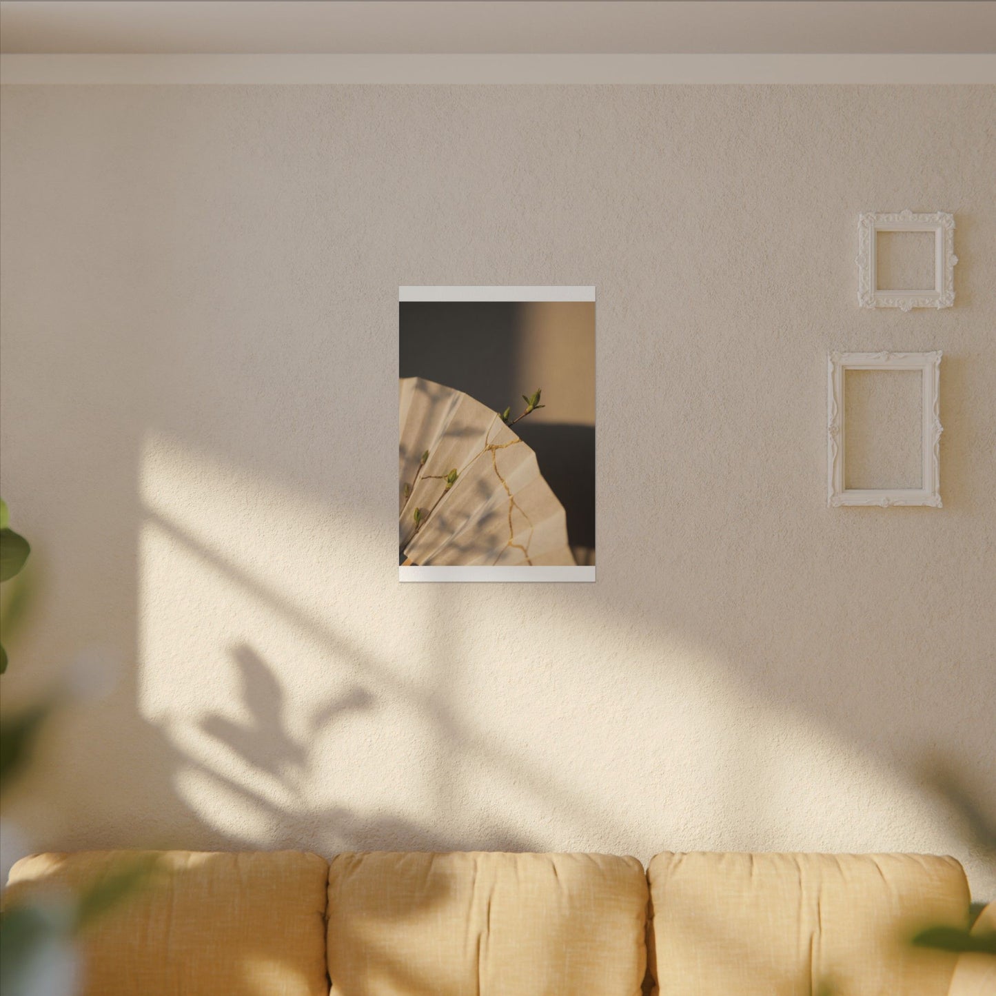 Paper Fold Gold Vein Canvas Art | Healing Kintsugi Art