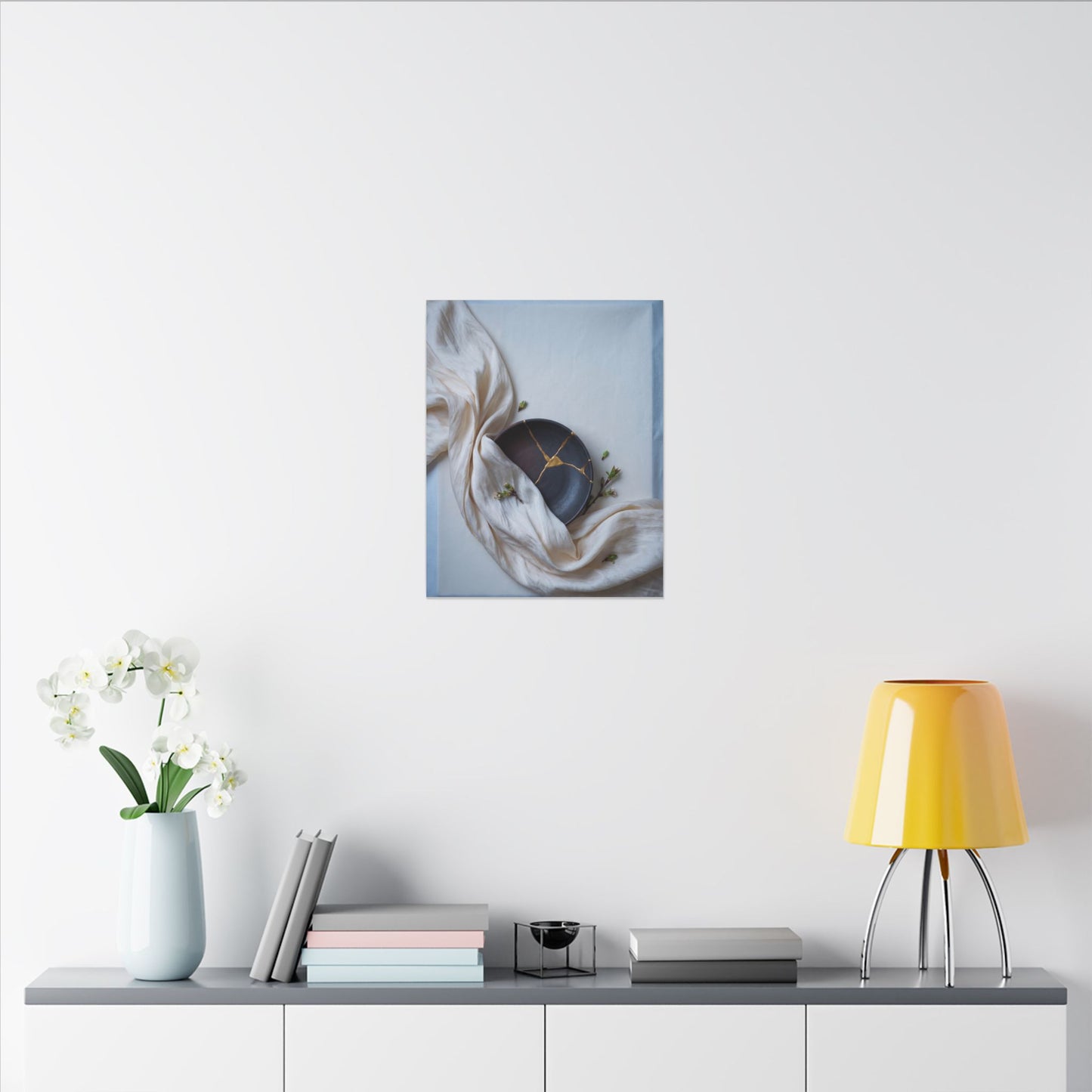Ma Silk Drape Canvas Art - Kintsugi Gold Repair