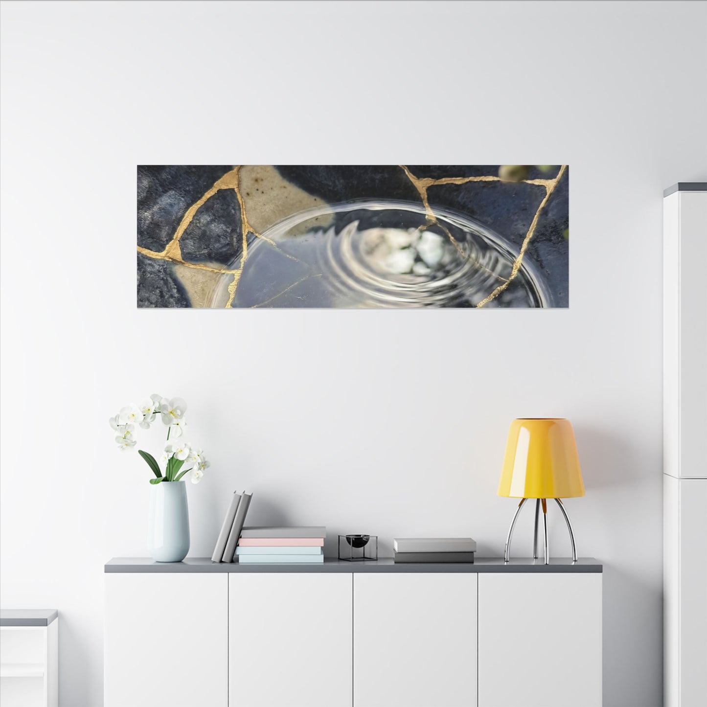 Water Ripple Spring Canvas Art | Kintsugi Beautiful Design