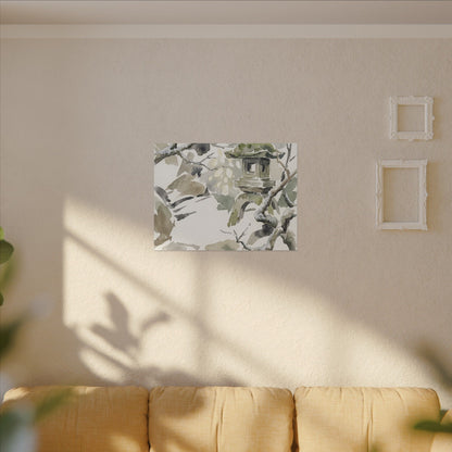 Elegant Stone Lantern Canvas Art - Watercolor Japandi