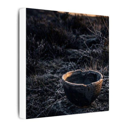 Kanso Ceramic Bowl Canvas Art - Dark Japandi Dark Texture