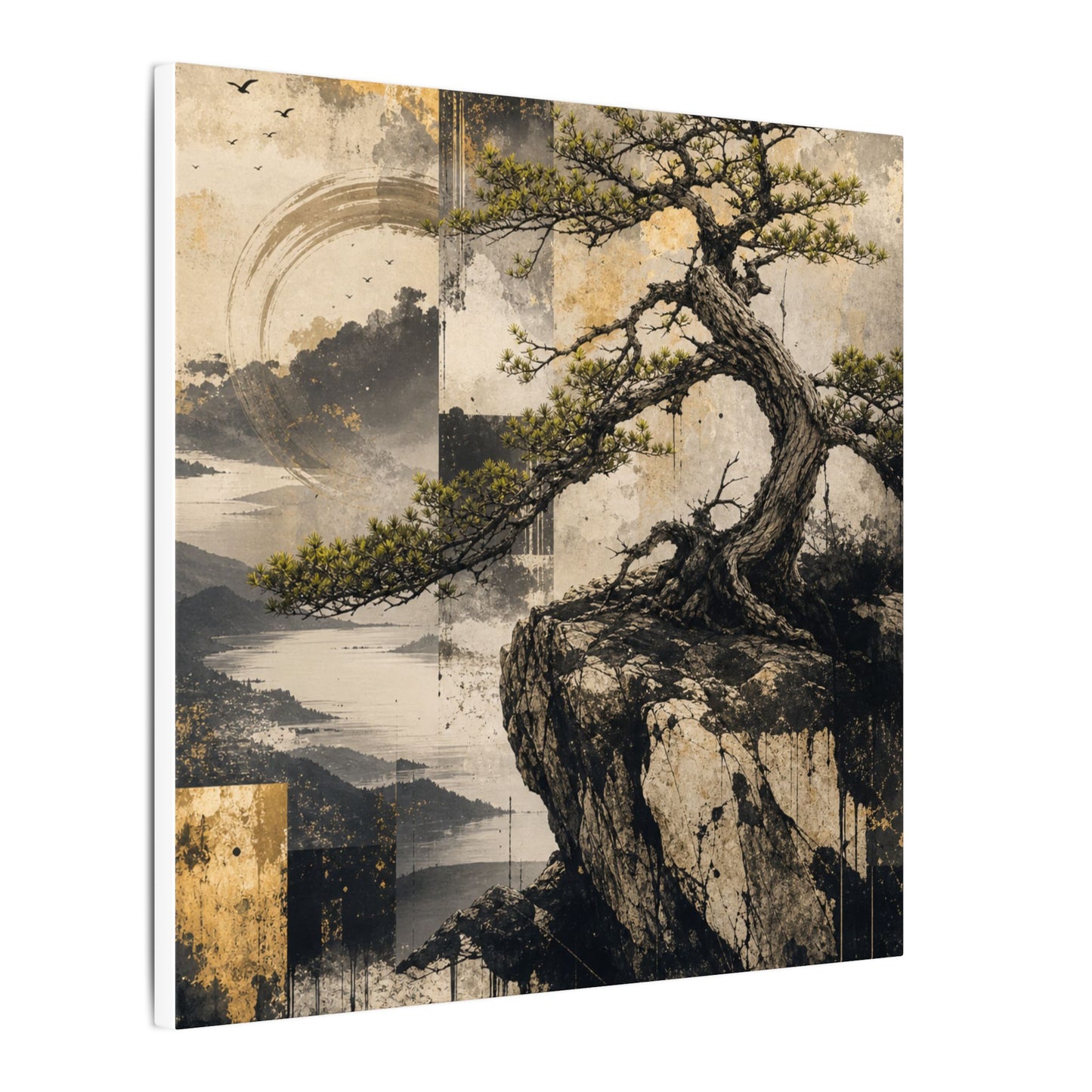 Golden Hour Pine Tree Canvas Art - Japandi Datsuzoku
