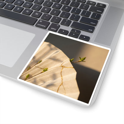 Paper Fold Sticker | Spring Kintsugi Gold Vein Art