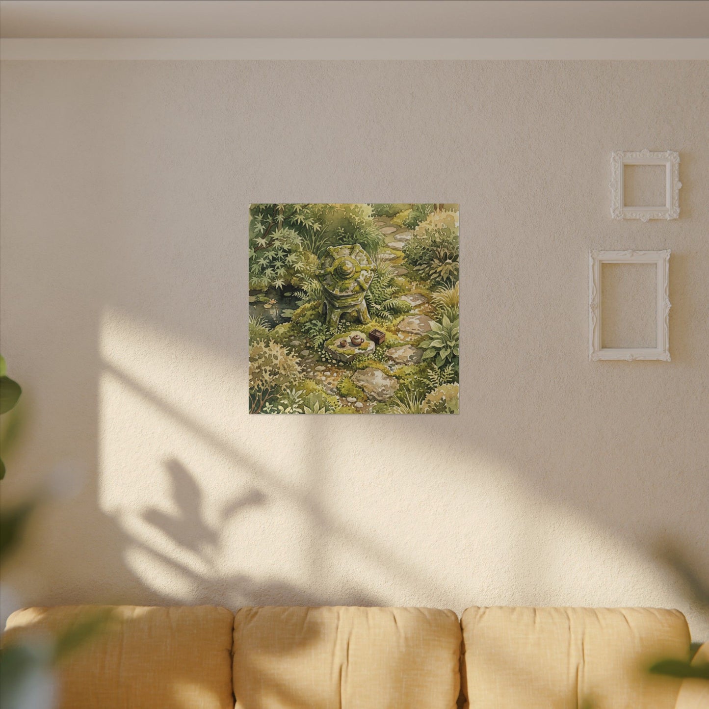 Datsuzoku Stone Lantern Canvas Art - Japandi Watercolor