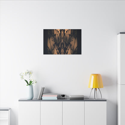 Dark Japandi Shadow Play in Golden Hour | Shadow Zen Canvas Art