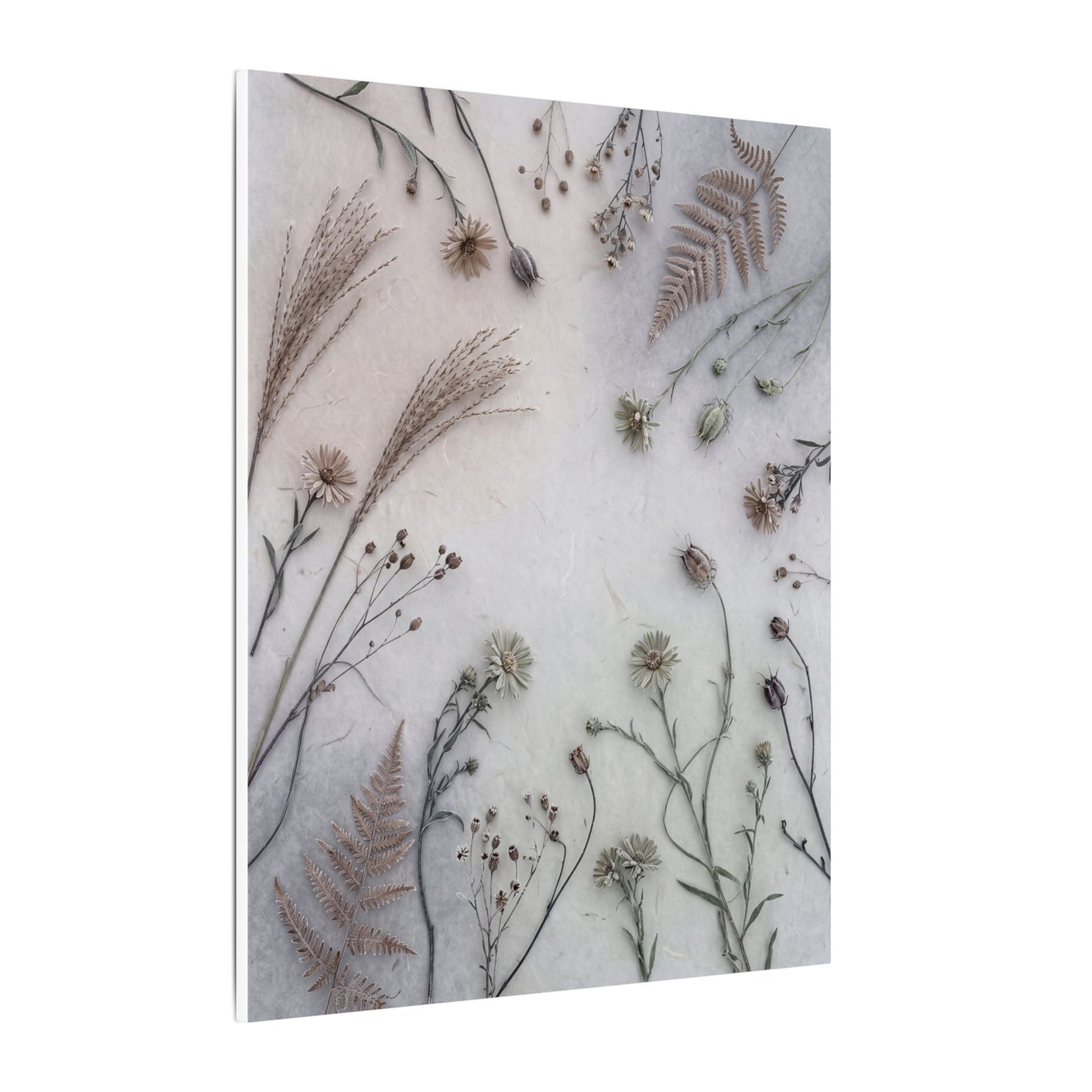 Dried Flowers Japanese Pattern Canvas Art | Elegant Japandi Art