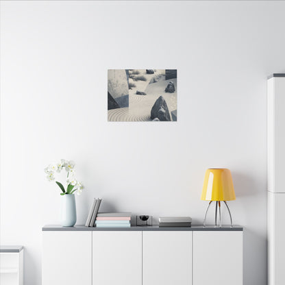 Seijaku Rock Garden Canvas Art - Zen Ukiyo E Inspired