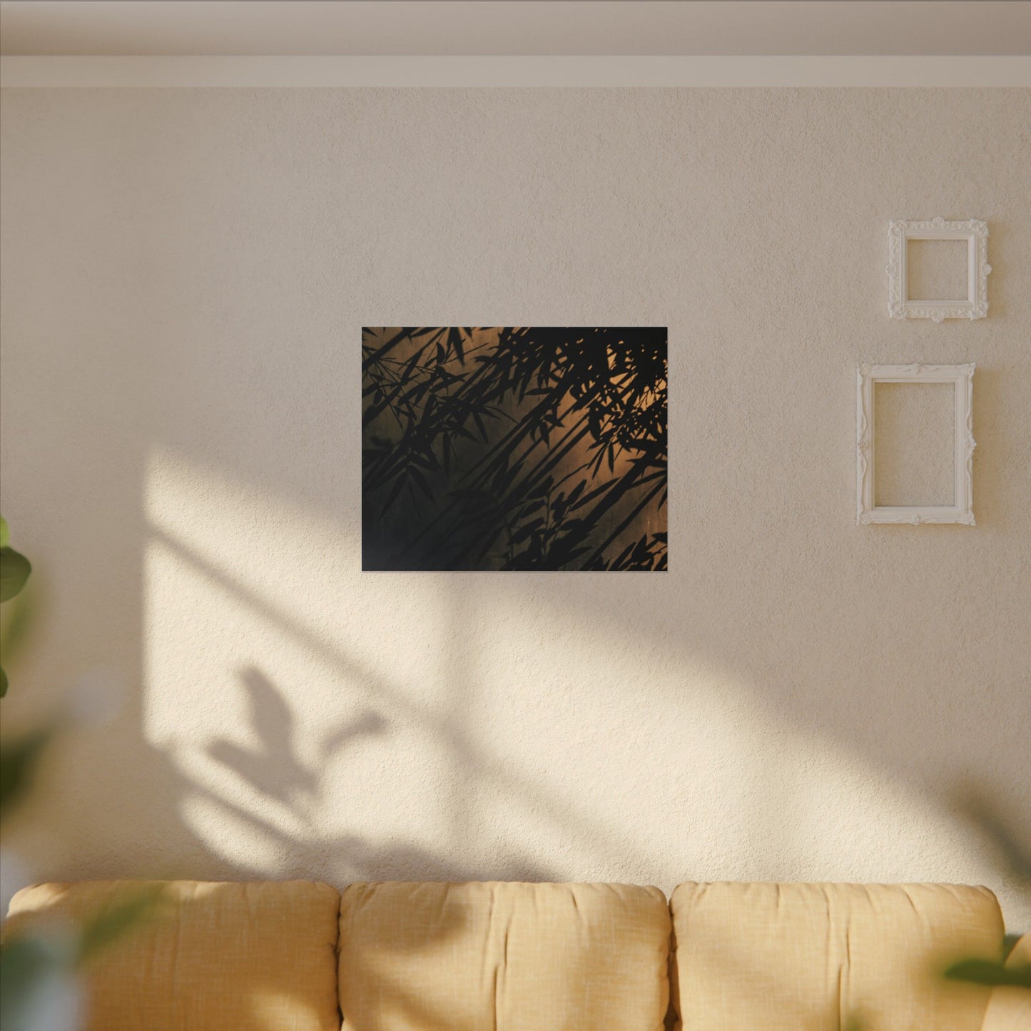 Sophisticated Shadow Play Canvas Art - Shadow Zen Dark Japandi