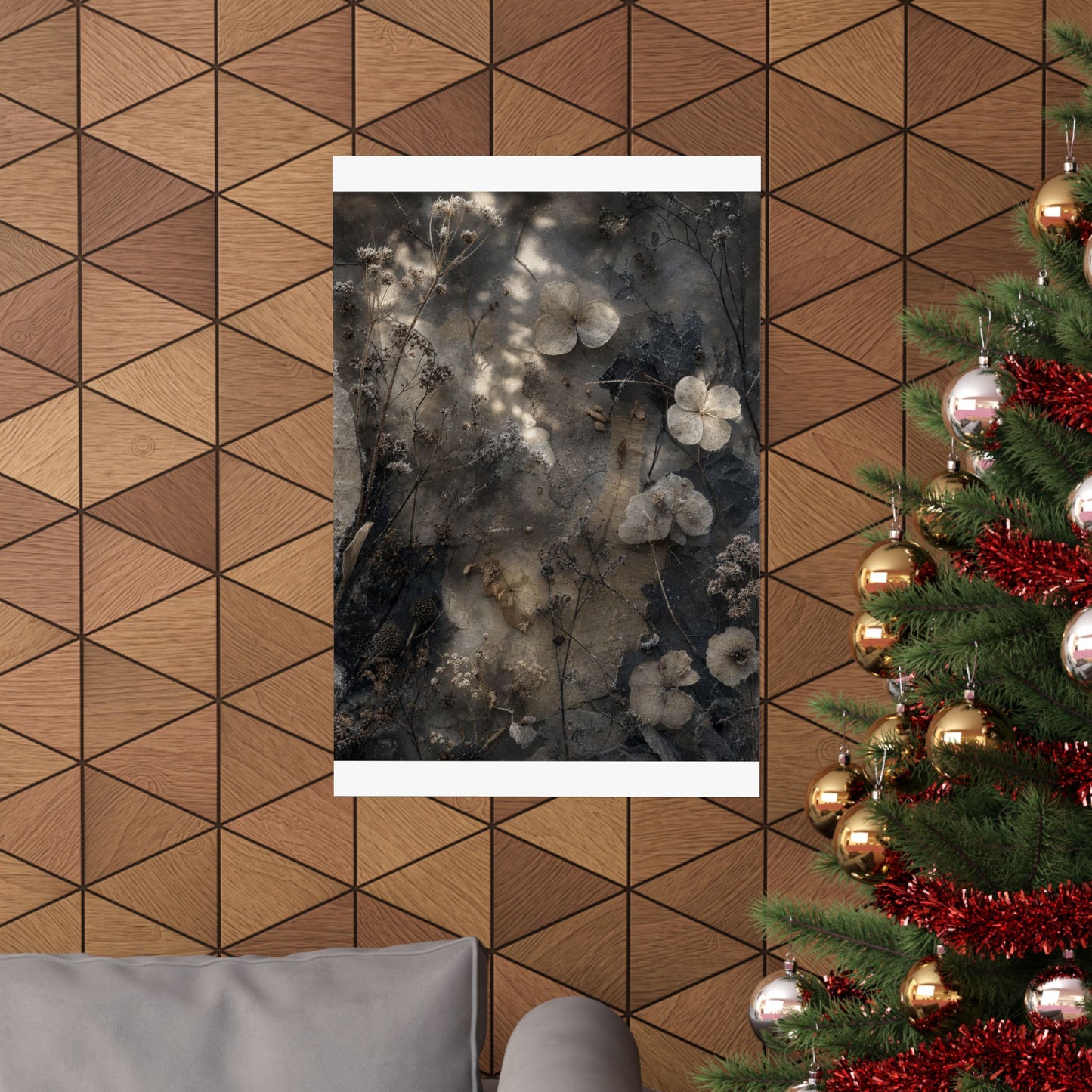 Mono No Aware Dried Flowers Wall Art Print - Japandi Texture