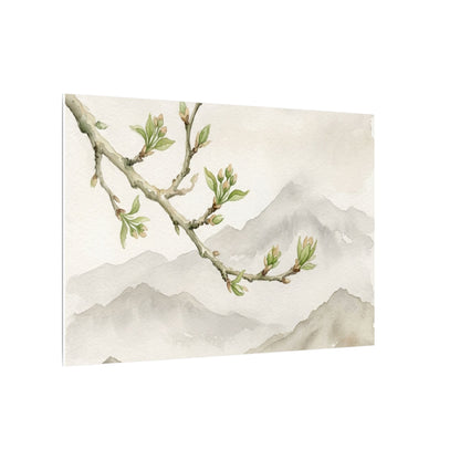 Spring Mountain Mist Watercolor Canvas Art | Cozy Decor