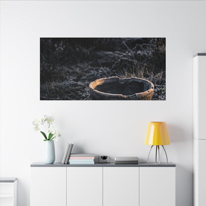 Kanso Ceramic Bowl Canvas Art - Dark Japandi Dark Texture