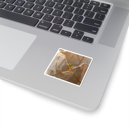 Broken Pottery Minimal Line Sticker | Neutral Japandi Art