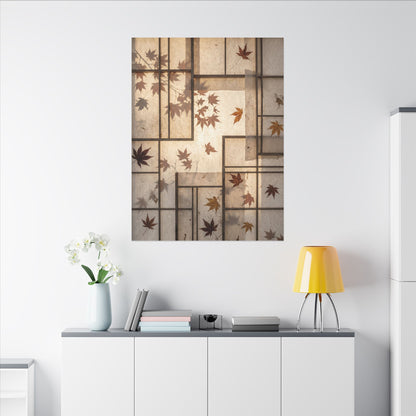 Shoji Screen Japanese Pattern Canvas Art | Neutral Japandi Art