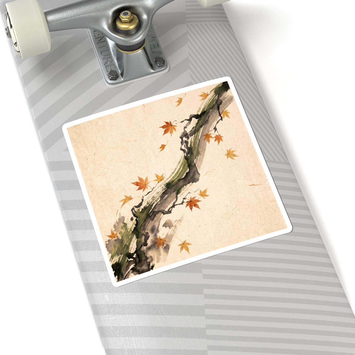 Ink Brushstroke Ukiyo E Inspired Sticker | Tranquil Zen Art