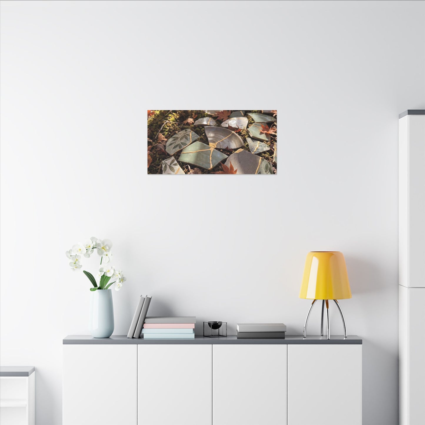 Broken Pottery Japanese Pattern Canvas Art | Elegant Japandi Art