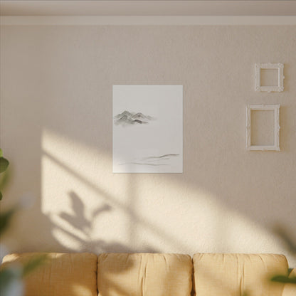 Winter Mountain Mist Minimal Line Canvas Art | Elegant Decor