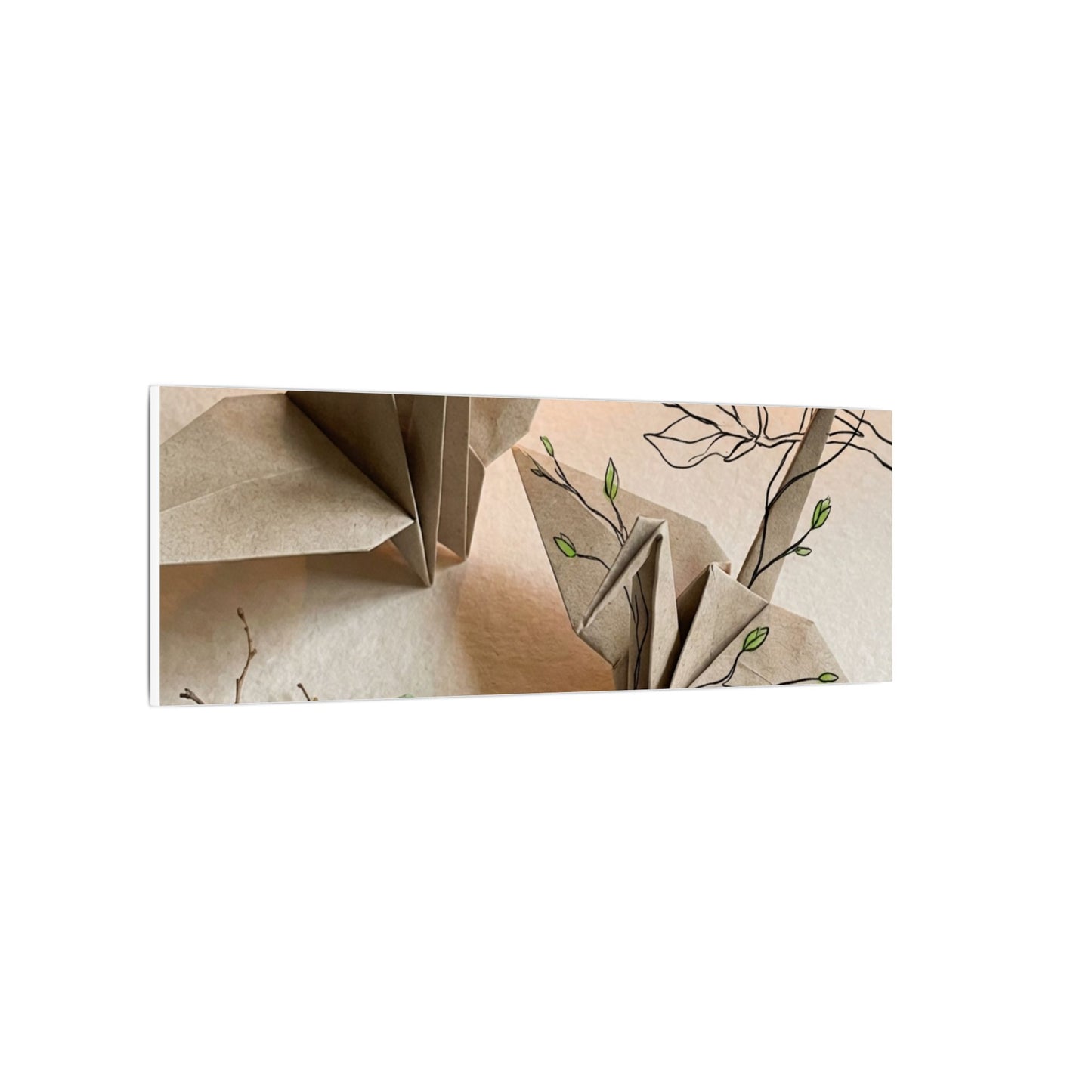 Paper Fold Spring Canvas Art | Japandi Earthy Design
