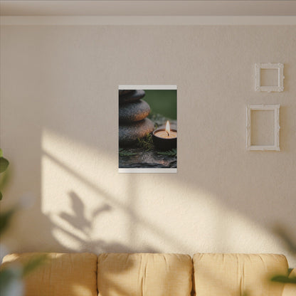 Warm River Stones Canvas Art - Japanese Pattern Japandi