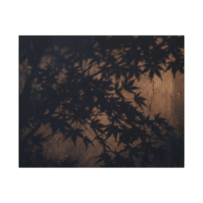 Shadow Play Autumn Canvas Art | Dark Japandi Atmospheric Design