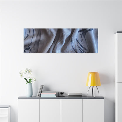 Silk Drape Winter Canvas Art | Japandi Earthy Design