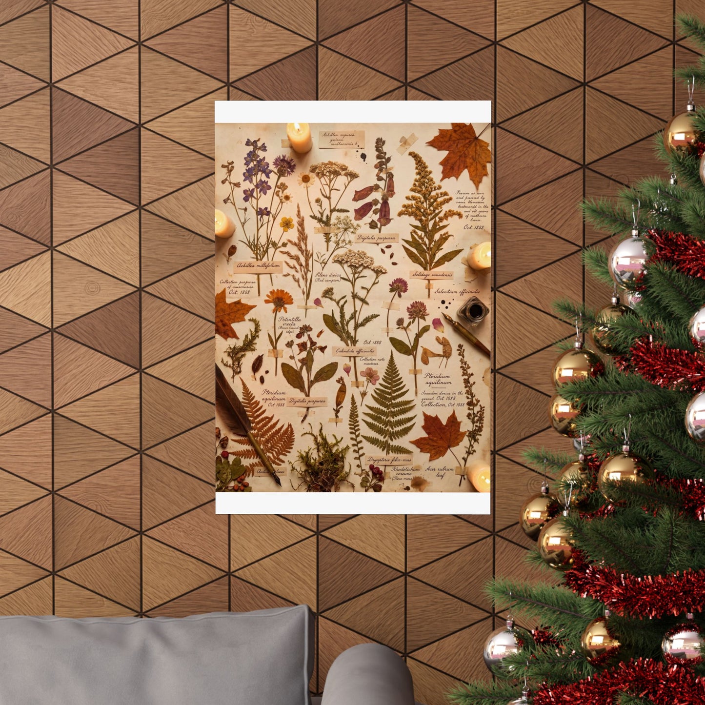 Autumn Dried Flowers Herbarium Wall Art Print | Earthy Decor