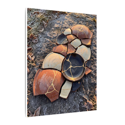Winter Broken Pottery Gold Vein Canvas Art | Beautiful Decor