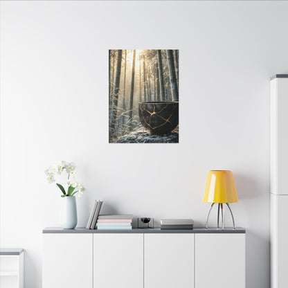 Fukinsei Bamboo Grove Canvas Art - Kintsugi Gold Repair