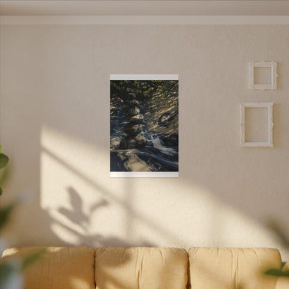 Kintsugi River Stones in Dappled | Broken Beauty Canvas Art