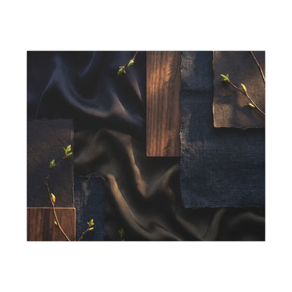 Silk Drape Spring Canvas Art | Dark Japandi Moody Design