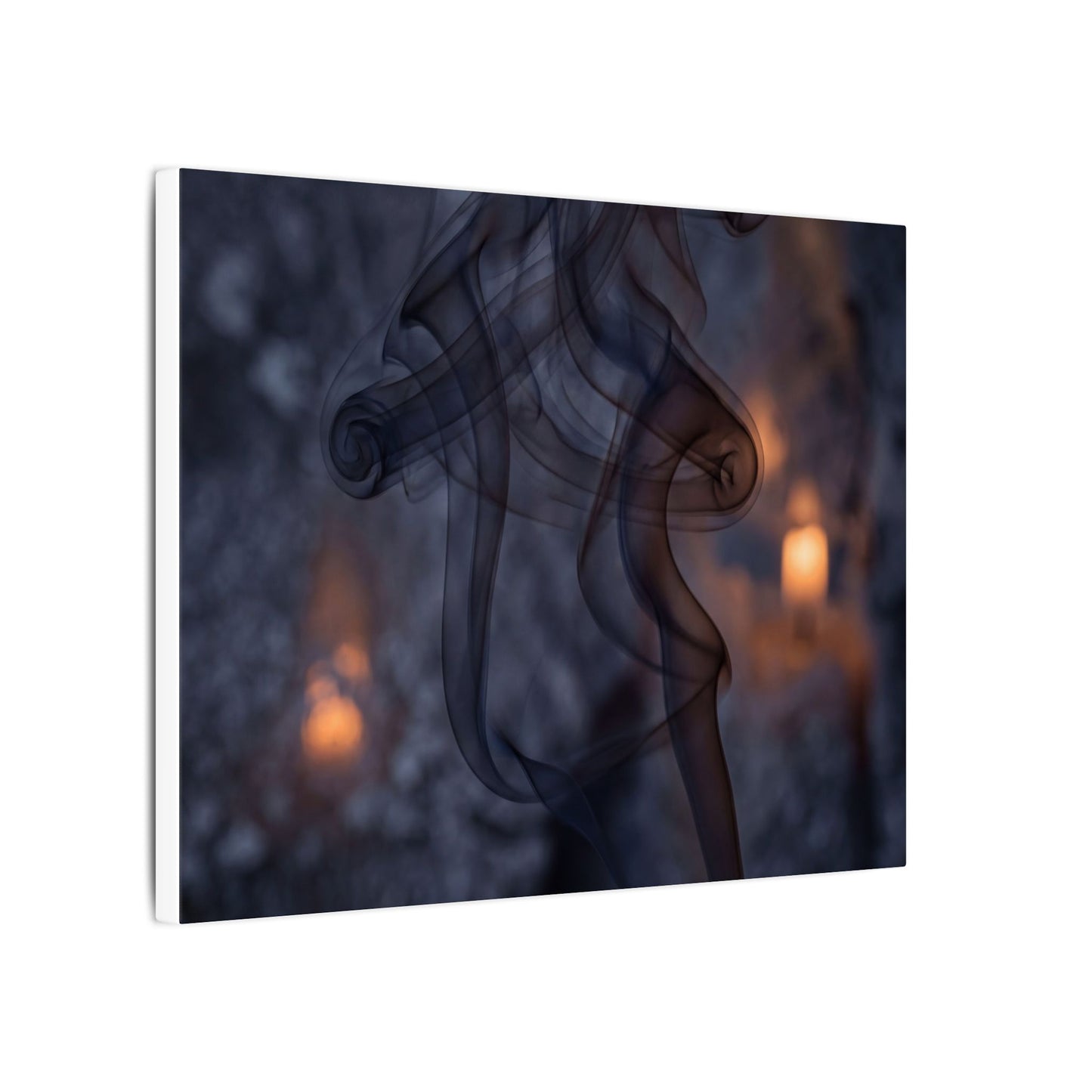 Incense Smoke Winter Canvas Art | Dark Japandi Sophisticated Design