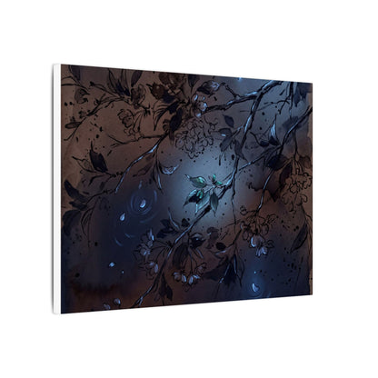 Bold Cherry Blossom Canvas Art - Charcoal Ink Dark Japandi
