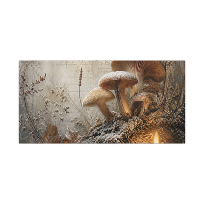 Wild Mushrooms Texture Canvas Art | Elegant Japandi Art