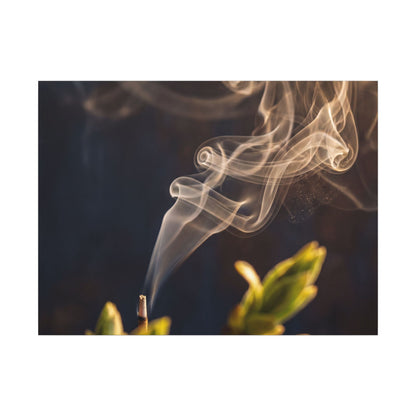Incense Smoke Spring Canvas Art | Dark Japandi Atmospheric Design Art Print