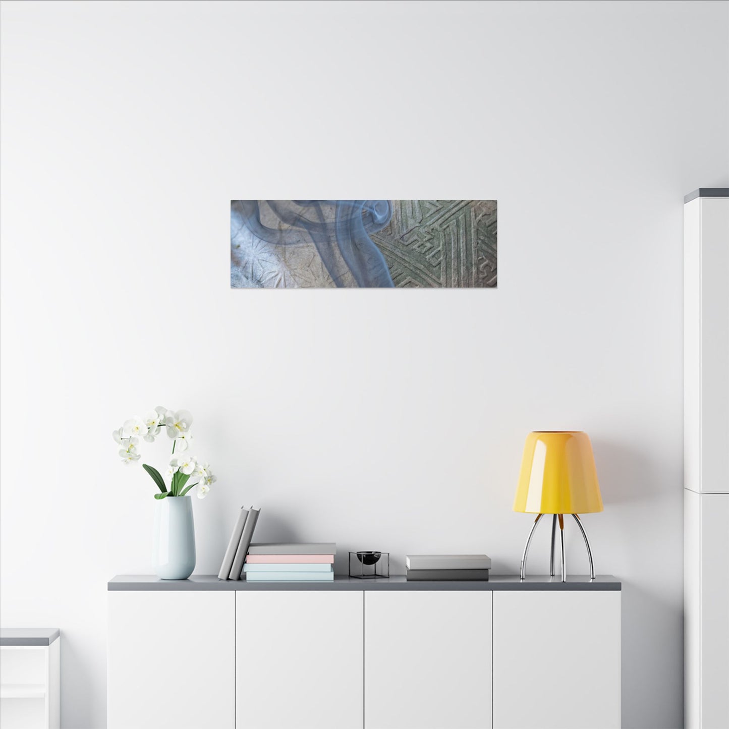 Spring Incense Smoke Japanese Pattern Canvas Art | Neutral Decor