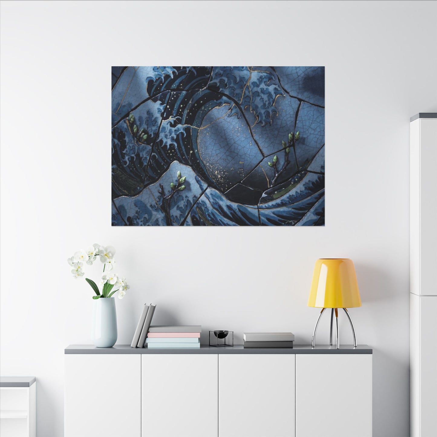 Ocean Wave Spring Canvas Art | Kintsugi Artful Design