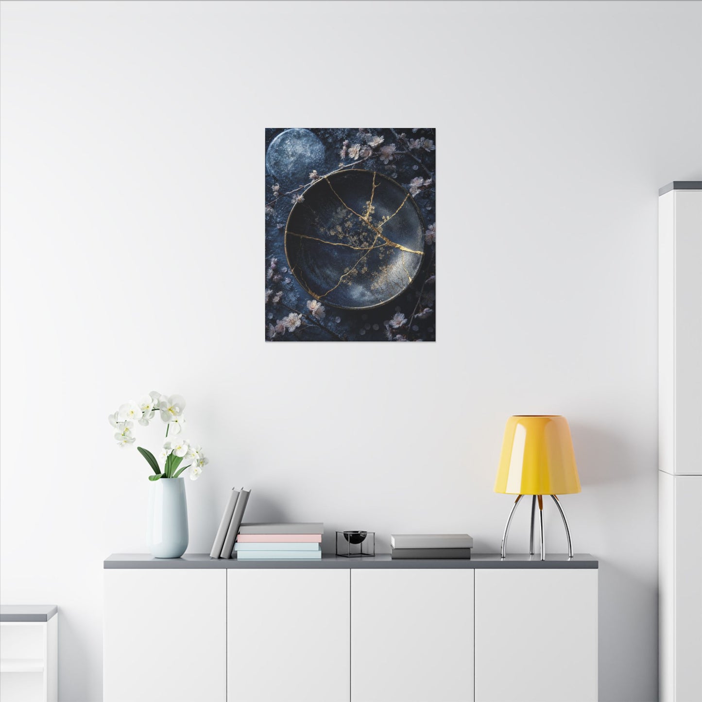 Cherry Blossom Winter Canvas Art | Kintsugi Philosophical Design