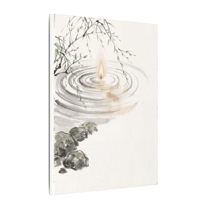Water Ripple Sumi E Canvas Art | Tranquil Zen Art