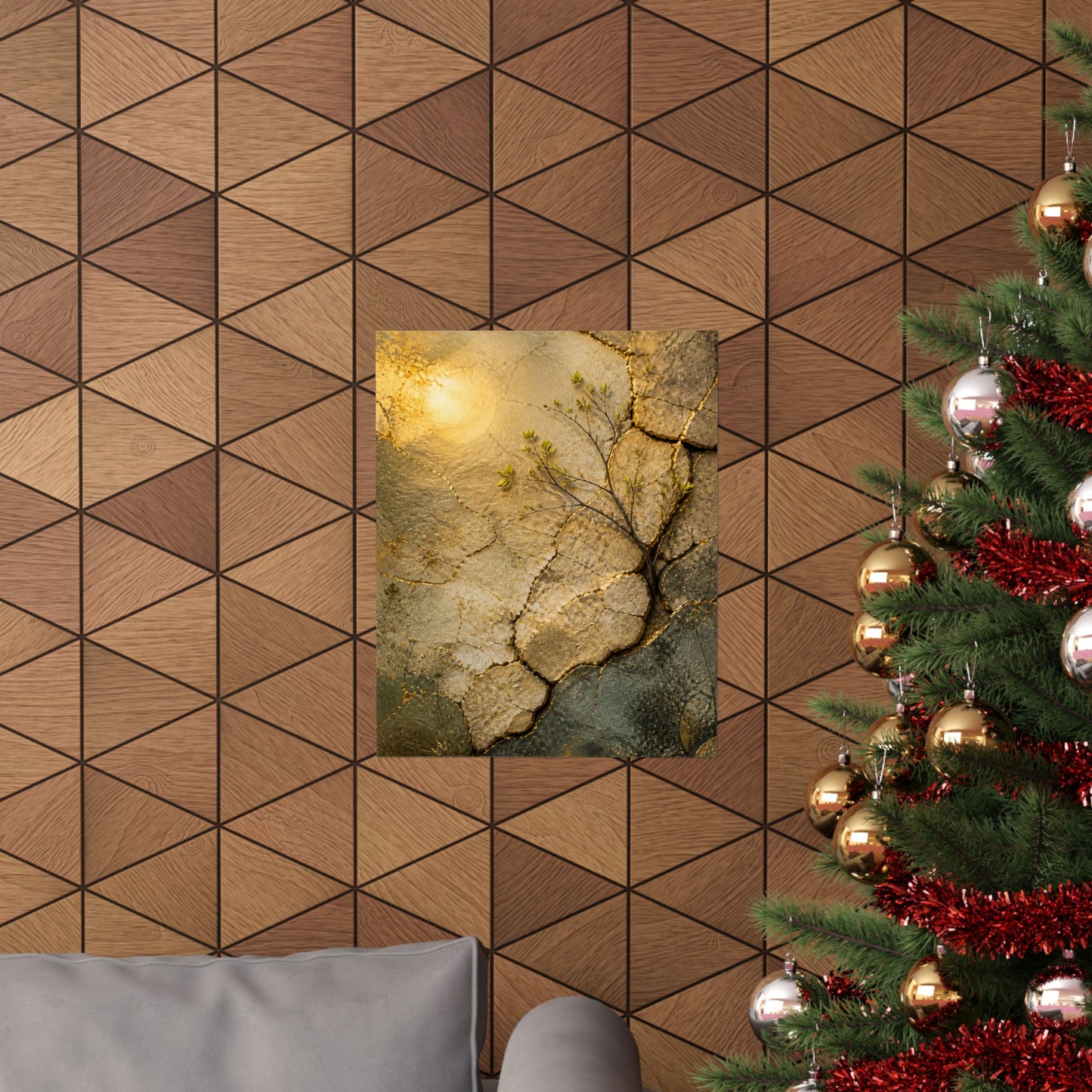 Cracked Earth Texture Wall Art Print | Earthy Japandi Art