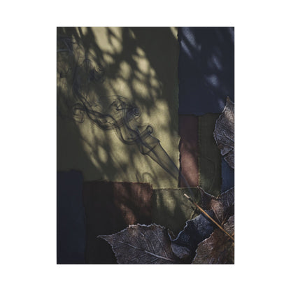 Ma Incense Smoke Canvas Art - Dark Japandi Dark Texture