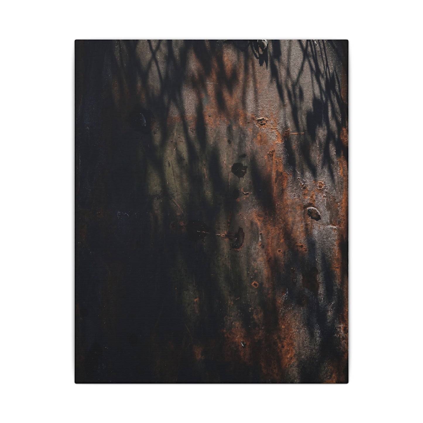 Rust Patina Shadow Zen Canvas Art | Luxurious Dark Japandi Art