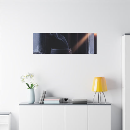 Incense Smoke Winter Canvas Art | Dark Japandi Sophisticated Design