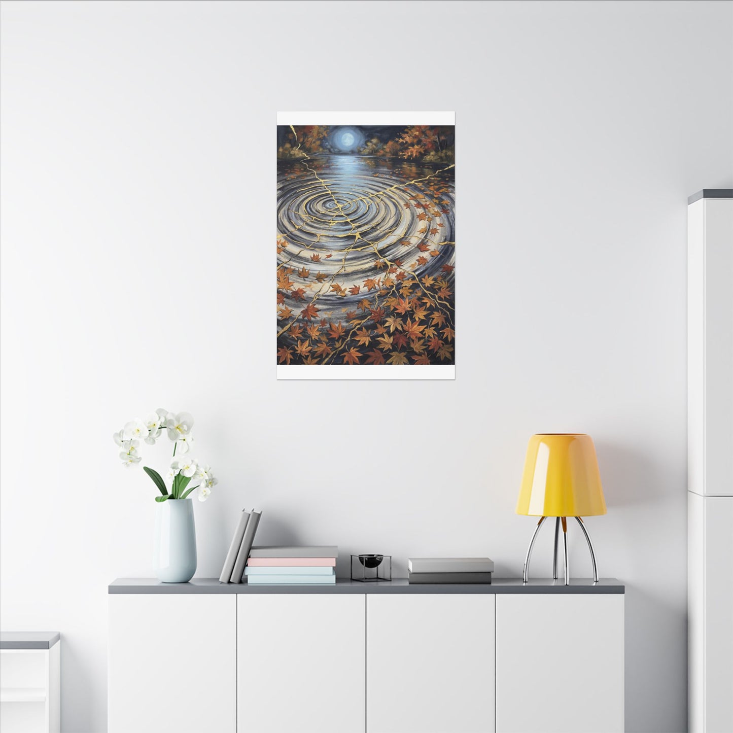Moonlight Water Ripple Canvas Art - Kintsugi Fukinsei