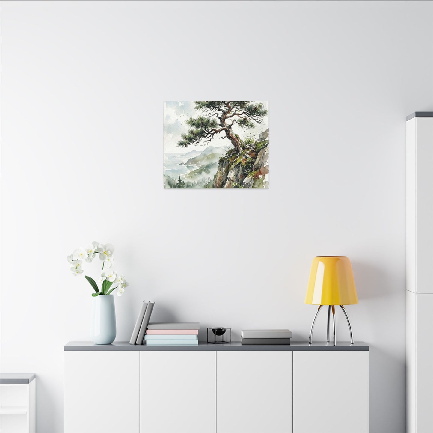 Pine Tree Spring Canvas Art | Japandi Neutral Design