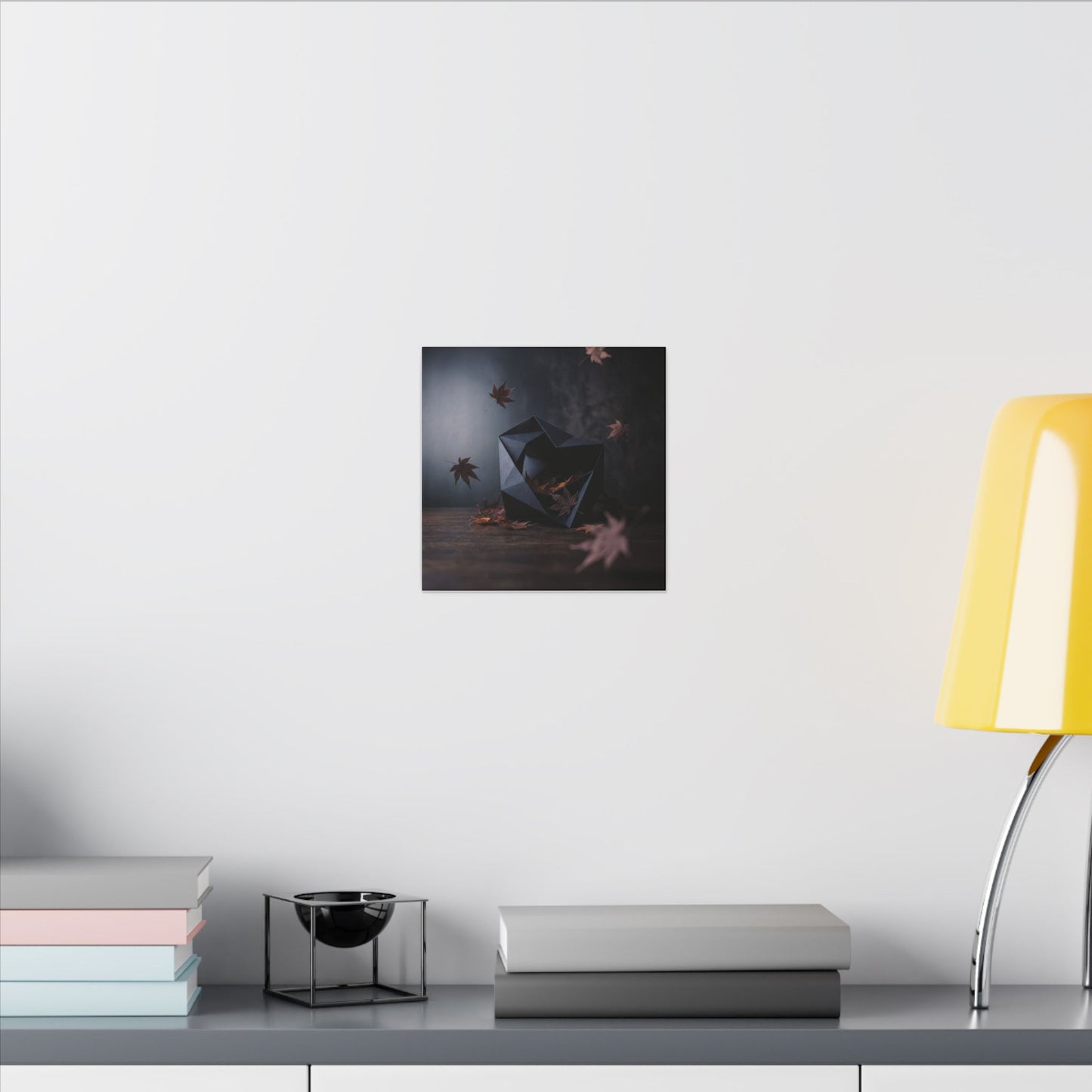 Dark Japandi Paper Fold in Dawn | Shadow Zen Canvas Art