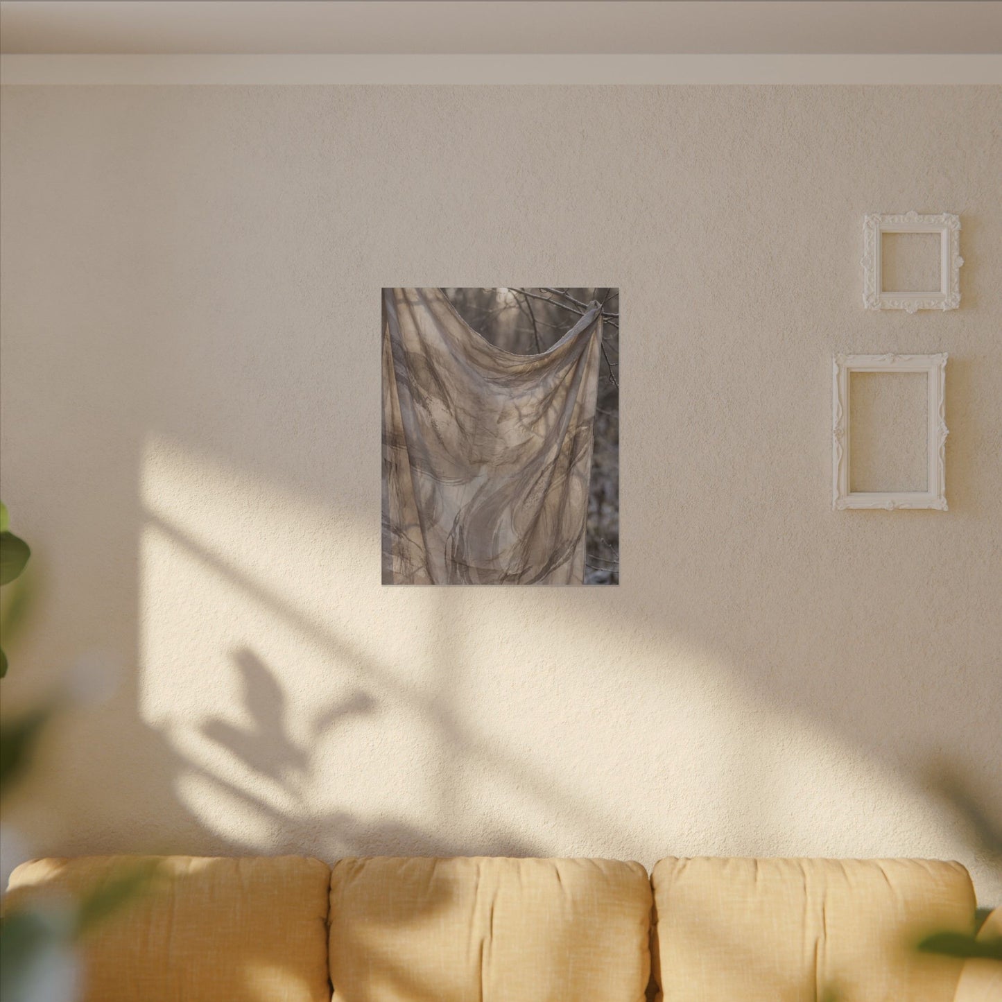 Ma Silk Drape Canvas Art - Japandi Japanese Pattern