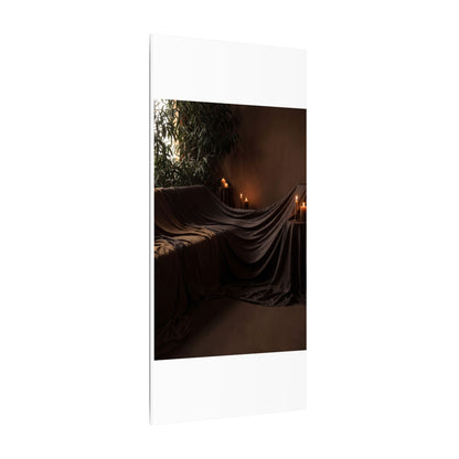 Candlelight Silk Drape Canvas Art - Dark Japandi Ma